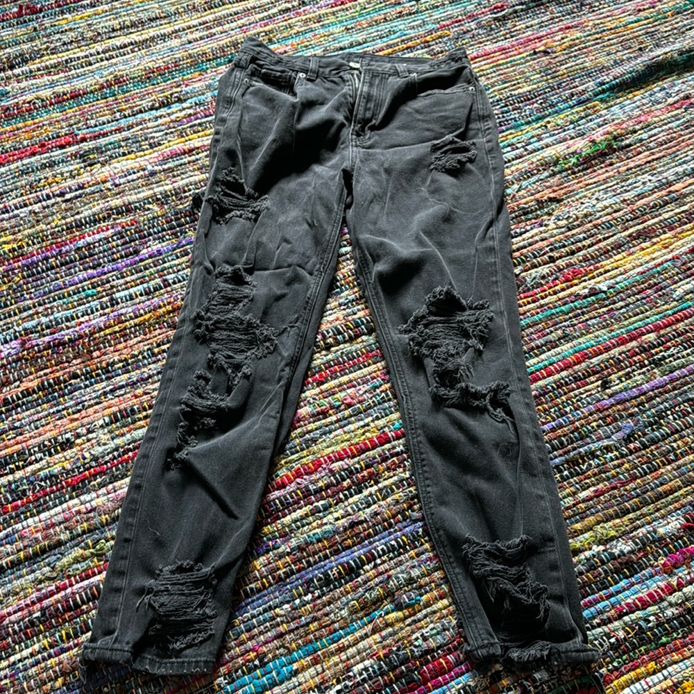 Black, Destroyed Denim, American Eagle Jeans